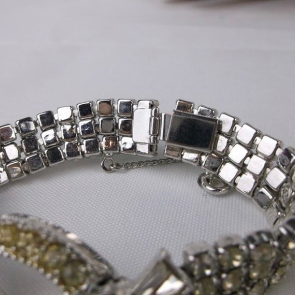 1940s Designer High End Quality Rhinestone Bracelet 7” - Picture 5 of 5